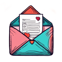 Colorful mail, colorful letter image