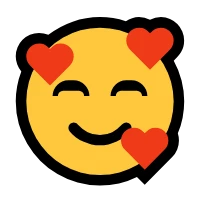 Welcome smiling emoji with hearts around